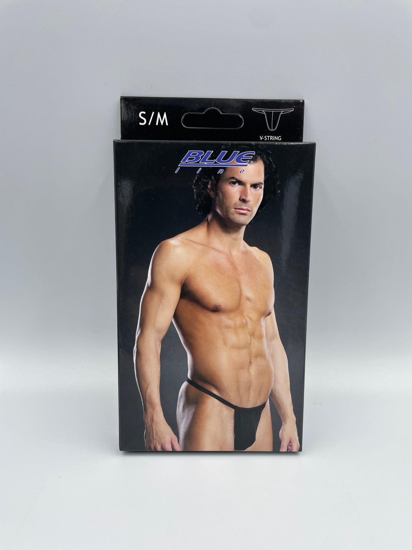 Blue Line Mens V-String S/M Black